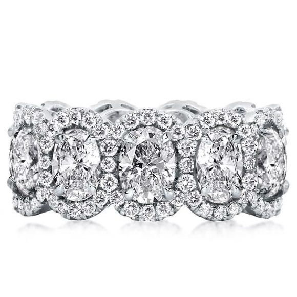Jewelry - Halo Oval Eternity Wedding Band (6.63 CT. TW.)